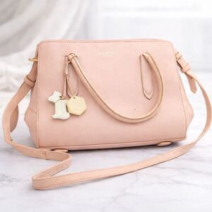 Radley London Pink Leather Crossbody Bag Adjustable Strap Small Shoulder Purse